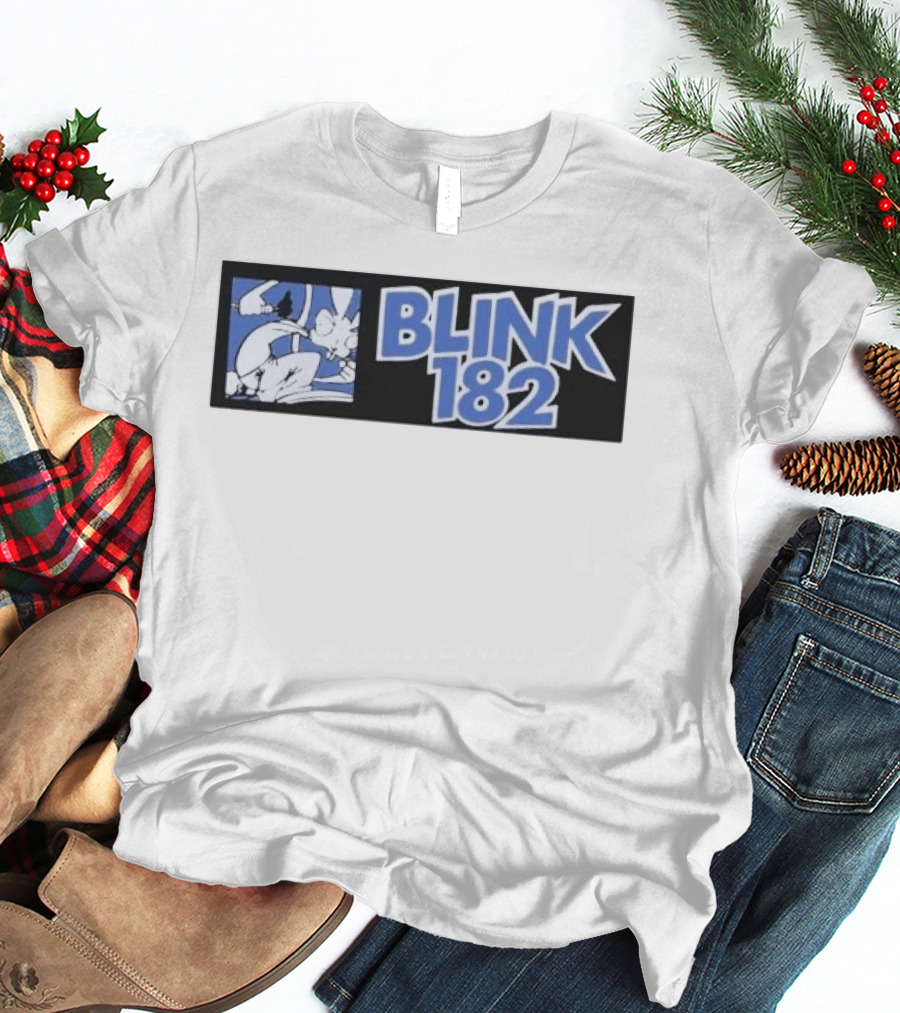 Blink 182 Limited Edition Blue White Cartoon Art 25 Box T-Shirt