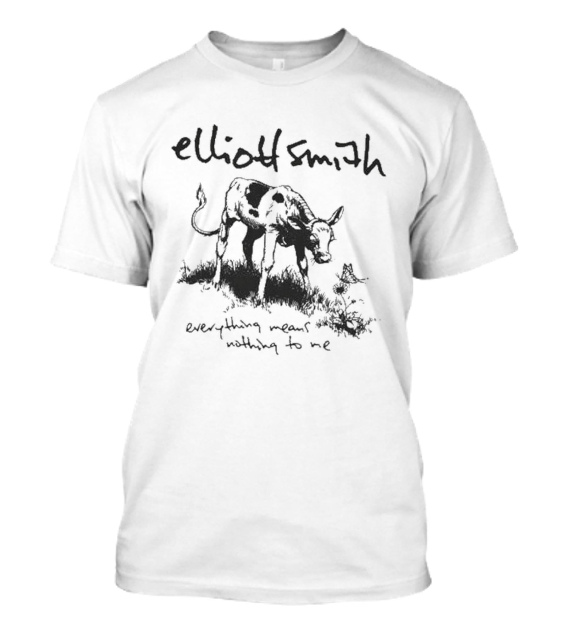 Elliott Smith Farewell Transmission Prints Anything Means Nothing To Me Cow Sketch T-Shirt
