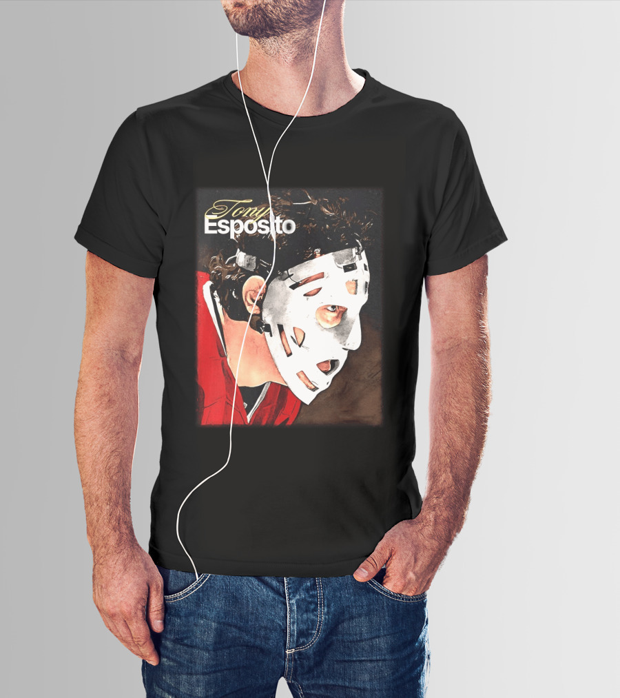 Tony Esposito Chicago Blackhawks NHL Mask Retro Hockey T-Shirt