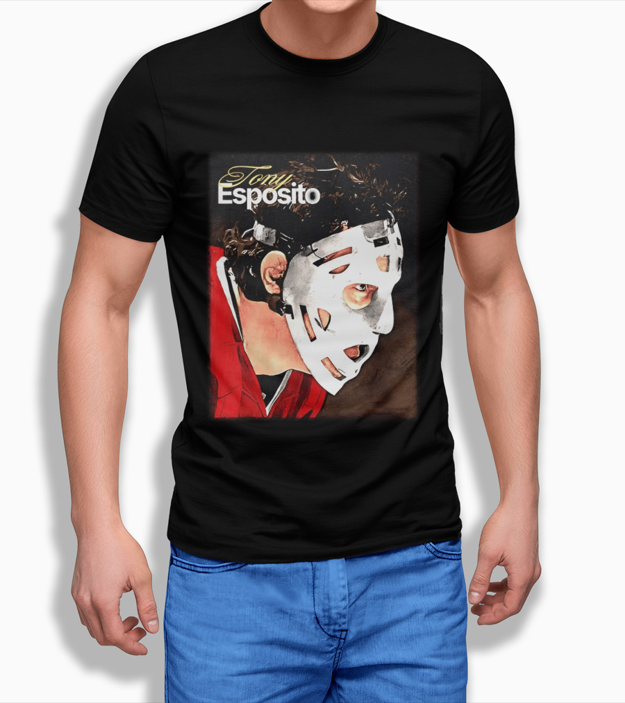 Tony Esposito Chicago Blackhawks NHL Mask Retro Hockey T-Shirt