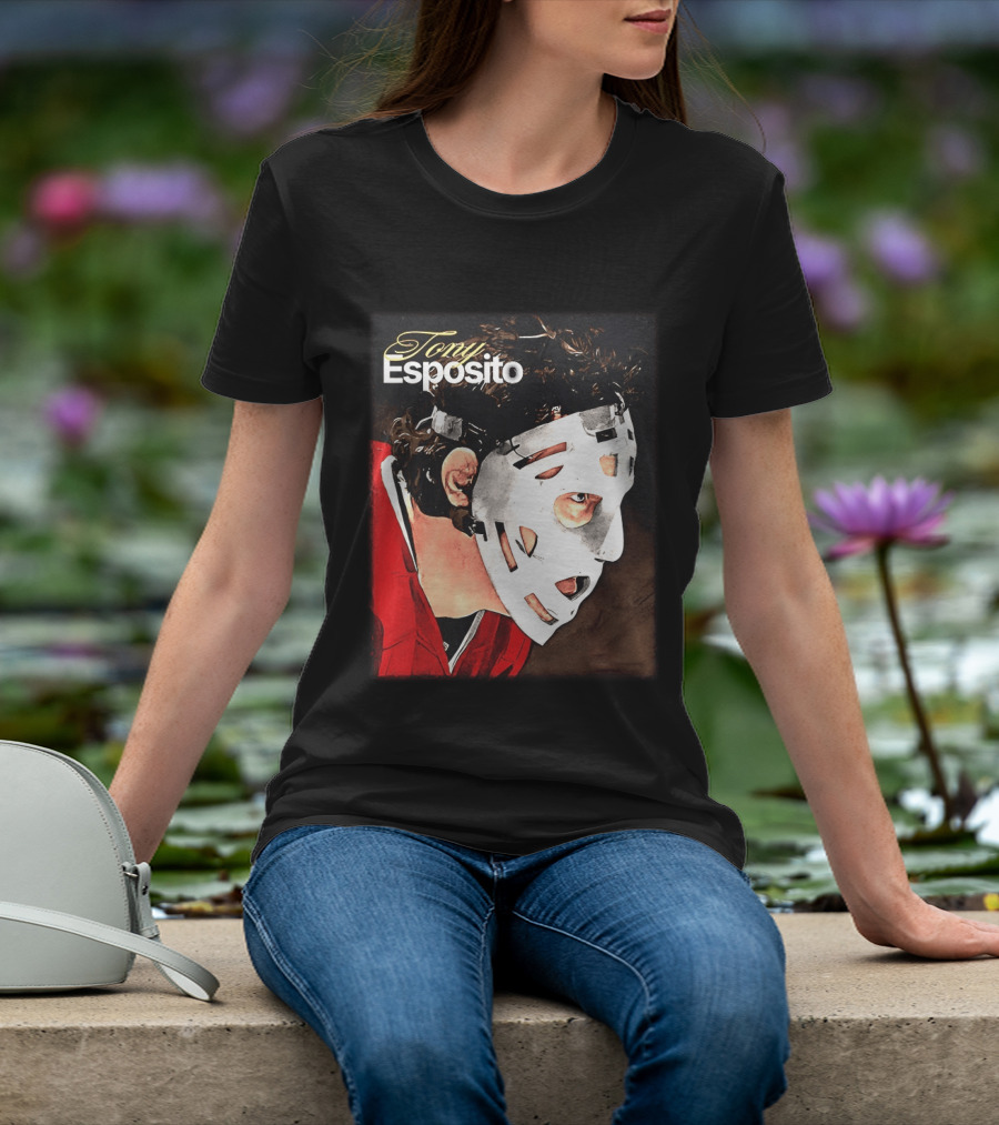 Tony Esposito Chicago Blackhawks NHL Mask Retro Hockey T-Shirt