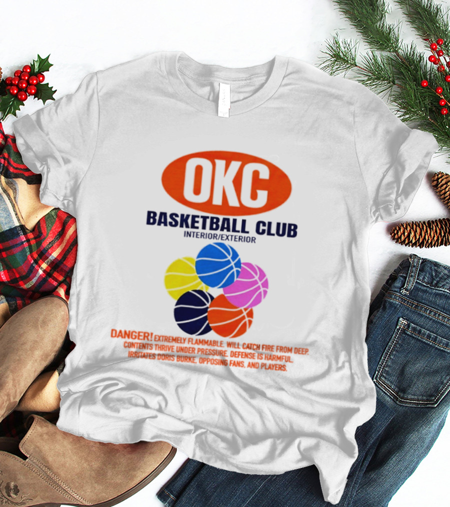 OKC Basketball Club Five Color Interior Exterior Balls T-Shirt