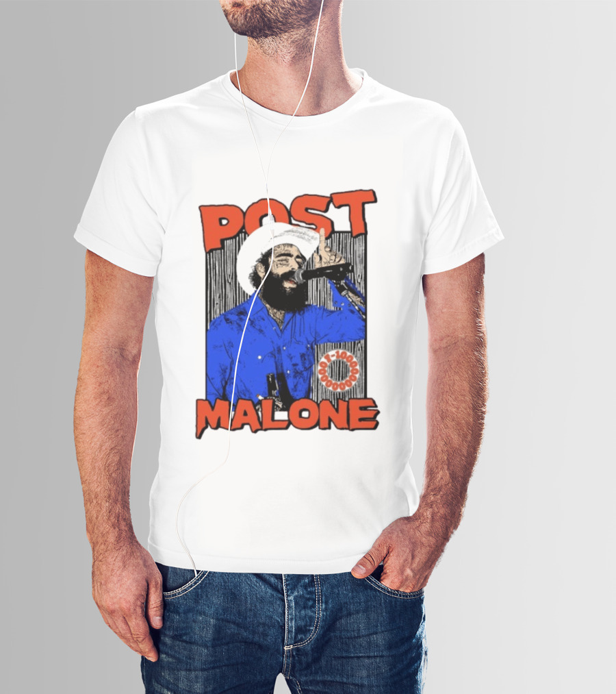 Post Malone Western Cowboy Singer Music Performance T-Shirt