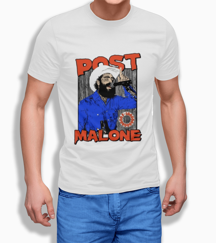 Post Malone Western Cowboy Singer Music Performance T-Shirt