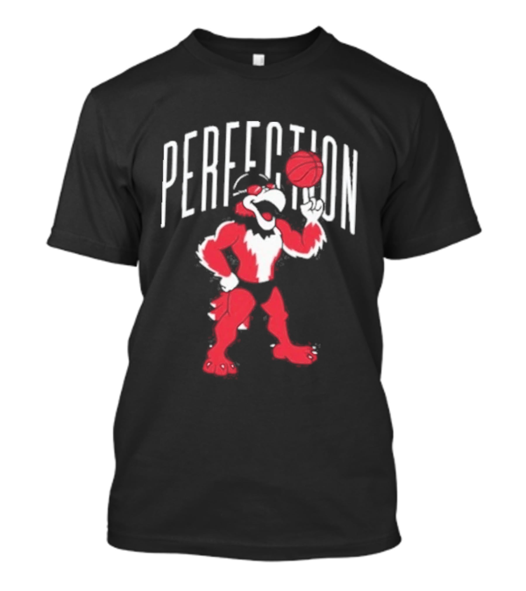 Perfection Basketball Mascot Red And White T-Shirt
