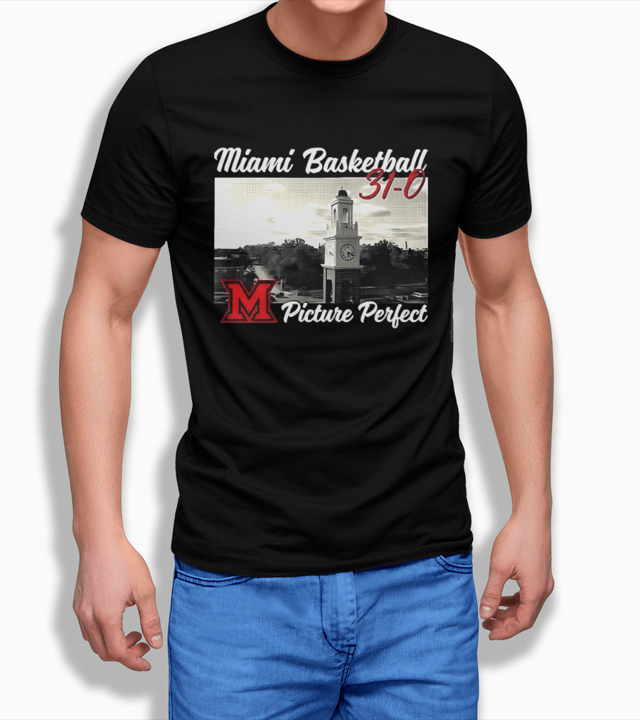 Miami Basketball 31 0 Picture Perfect M Tower T-Shirt