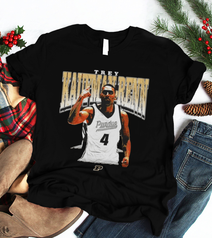 Trey Kaufman Renn Purdue Boilermakers Basketball Number 4 T-Shirt