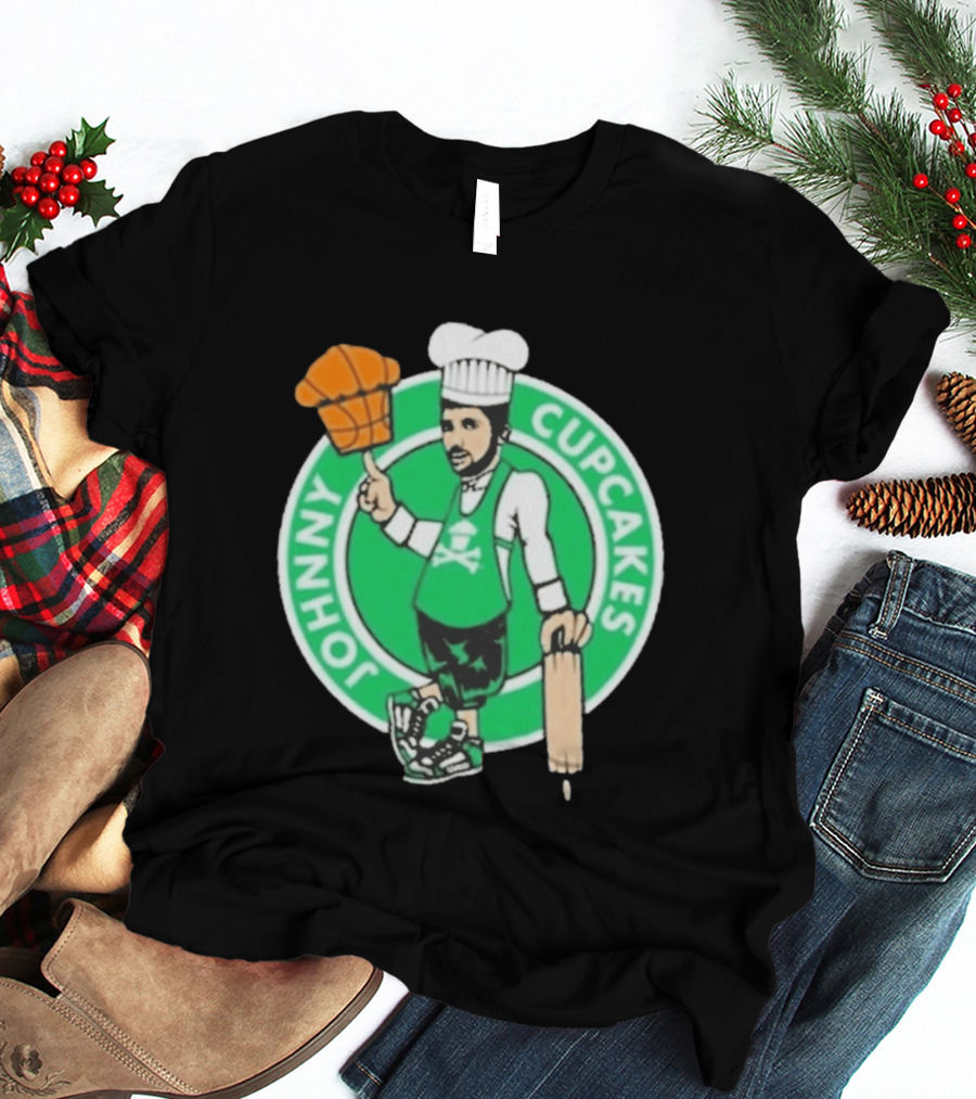 Johnny Cupcakes Chef Basketball Player With Rolling Pin And Basketball Cupcake T-Shirt