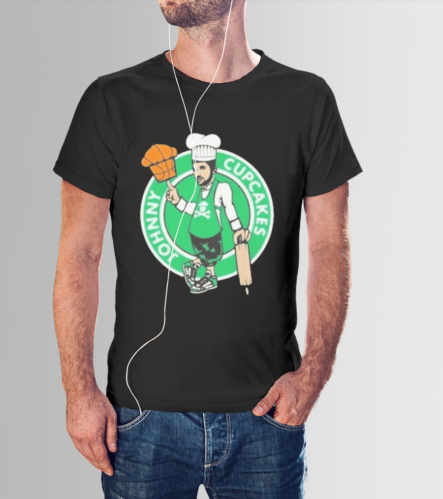 Johnny Cupcakes Chef Basketball Player With Rolling Pin And Basketball Cupcake T-Shirt