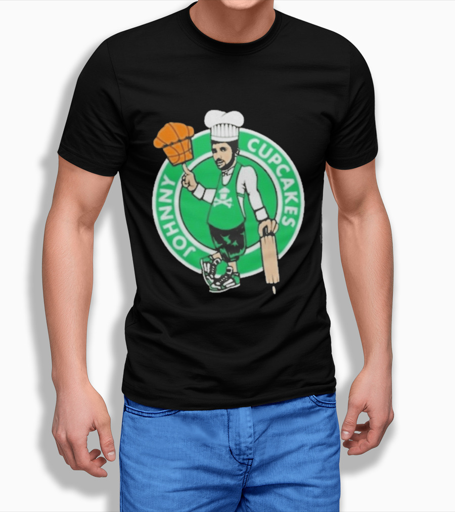 Johnny Cupcakes Chef Basketball Player With Rolling Pin And Basketball Cupcake T-Shirt