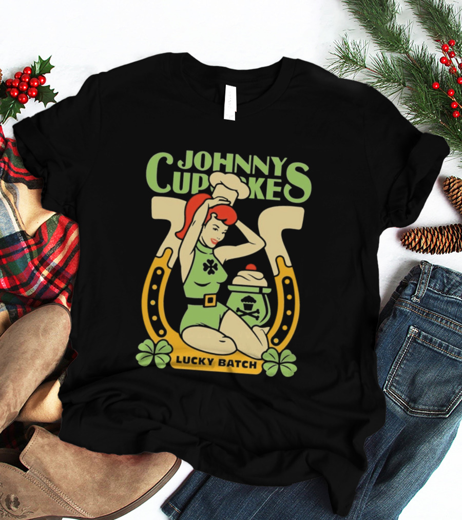 Johnny Cupcakes Lucky Batch Pin Up Girl Horseshoe T-Shirt