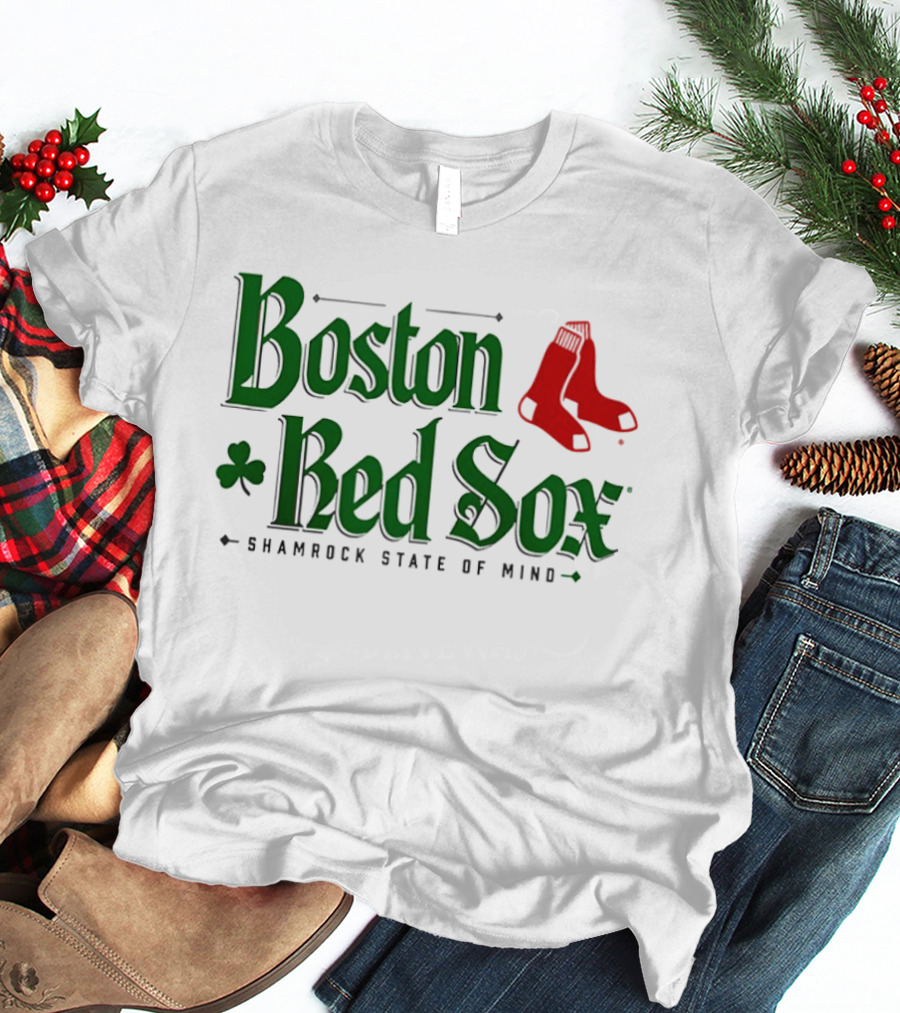 Boston Red Sox Shamrock State Of Mind Saint Patrick's Day Sock T-Shirt