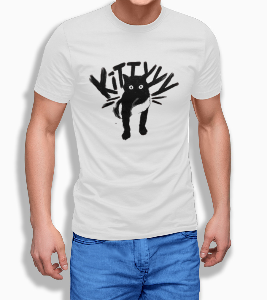 Caseoh's Kitty Cat Playful Black Silhouette With Whiskers T-Shirt