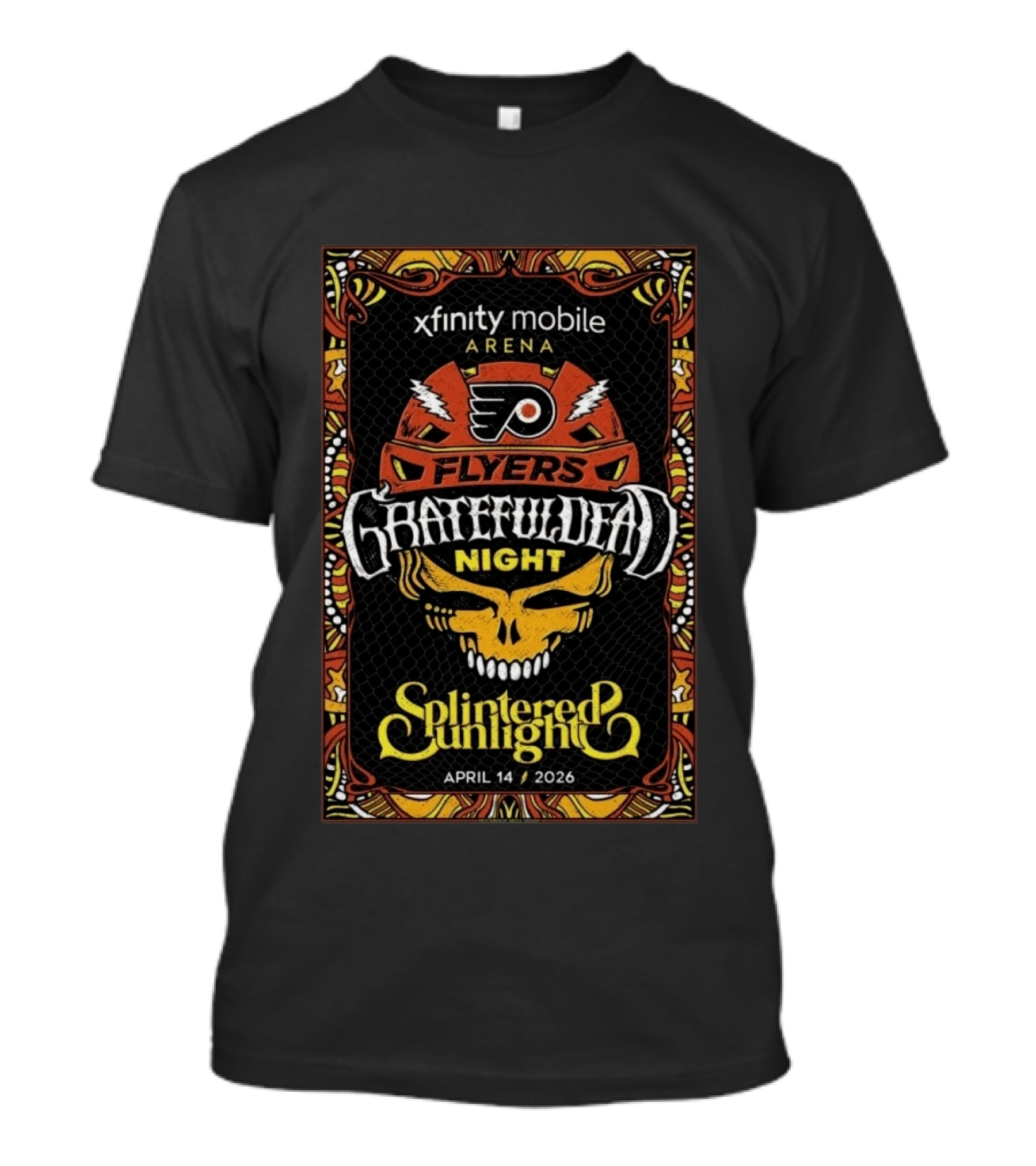 Xfinity Mobile Arena Flyers Grateful Dead Night April 14 2026 Splintered Sunlight T-Shirt