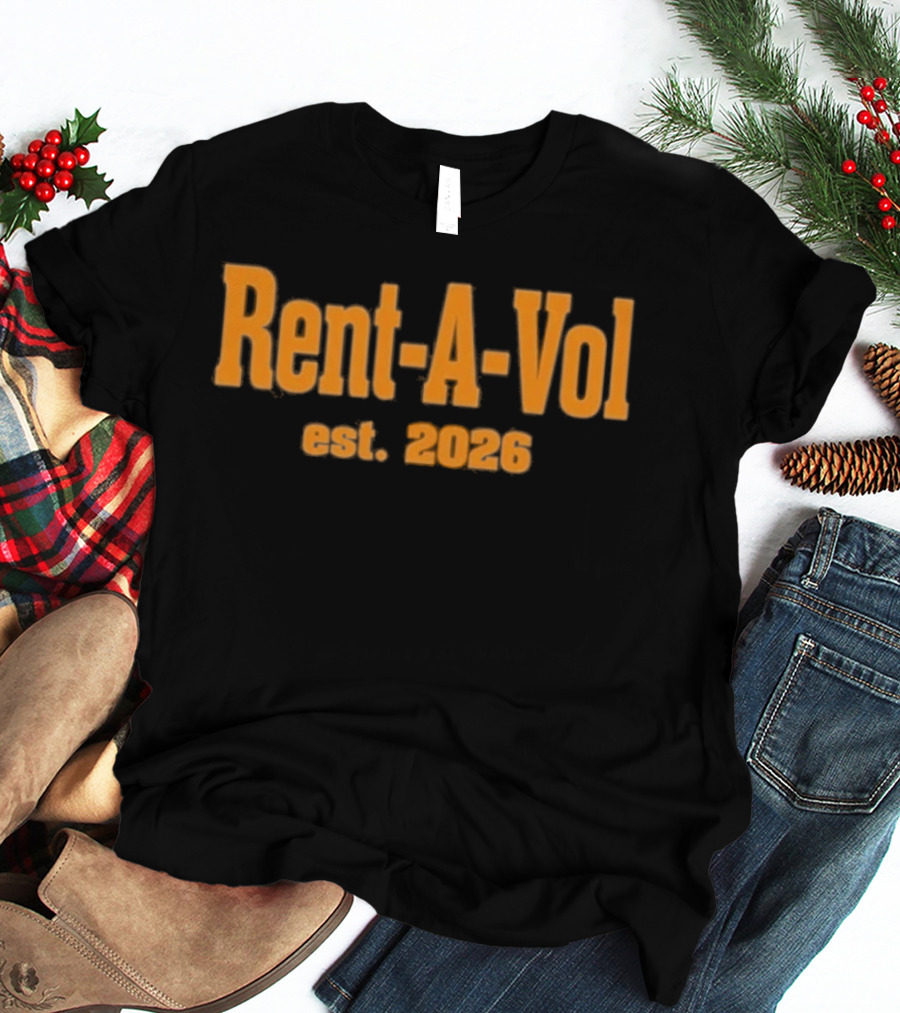 Rent A Vol Est. 2026 Vintage Style Retro Orange Font T-Shirt