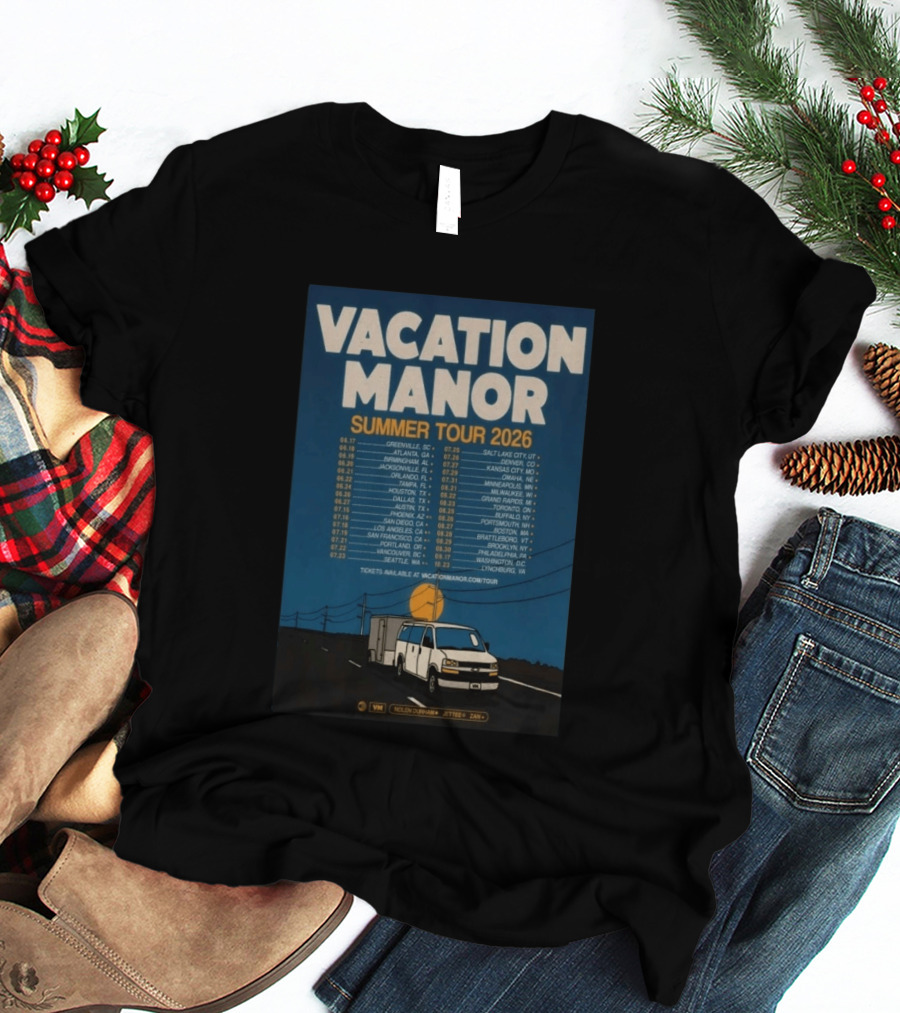 Vacation Manor Summer Tour 2026 Concert Dates And Locations T-Shirt