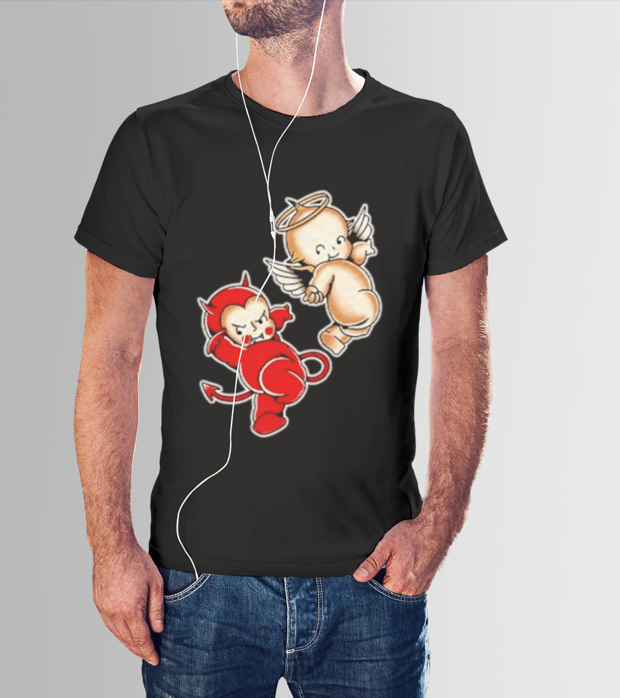 Kewpie Baby Devil Angel Cherubs Vintage Style Cute Cartoon Characters T-Shirt
