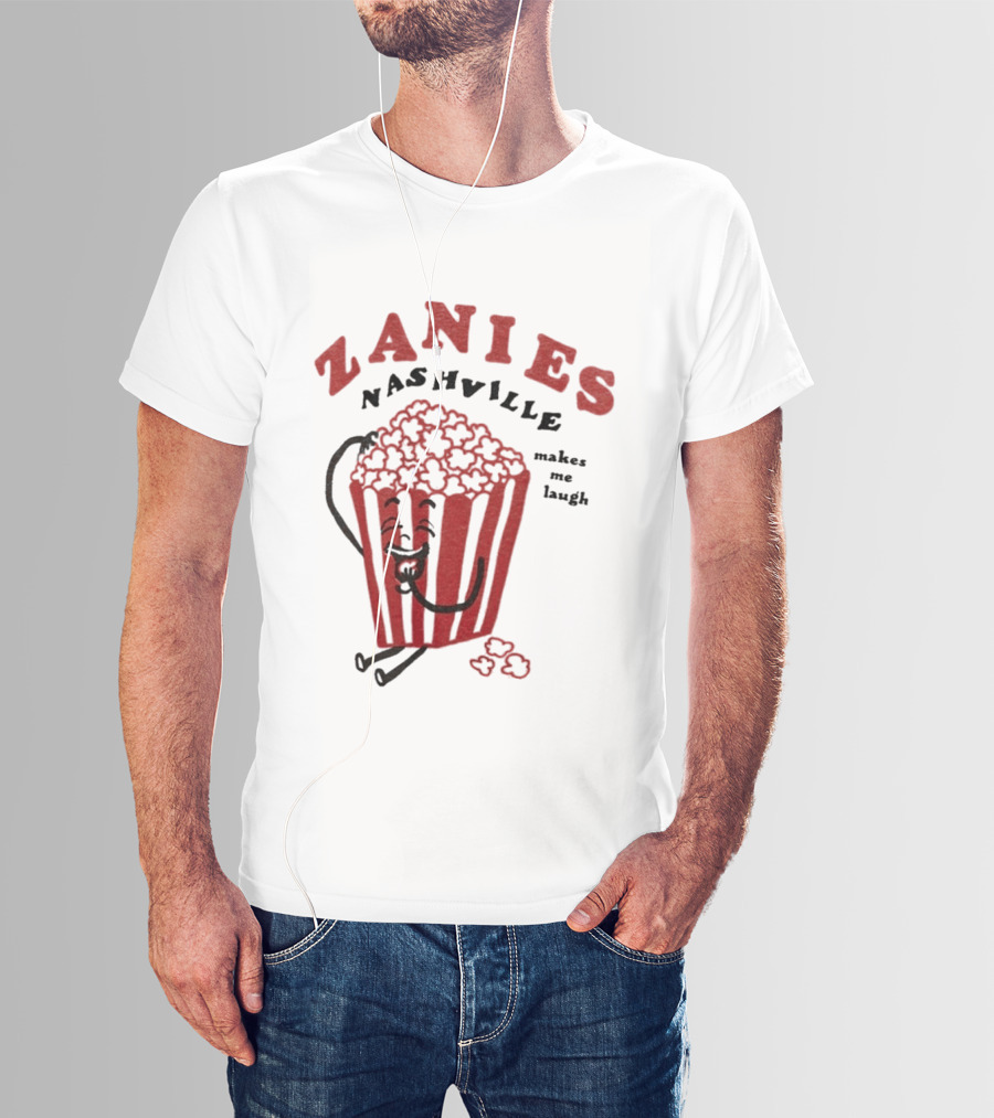 Zanies Nashville Makes Me Laugh Popcorn Cartoon T-Shirt