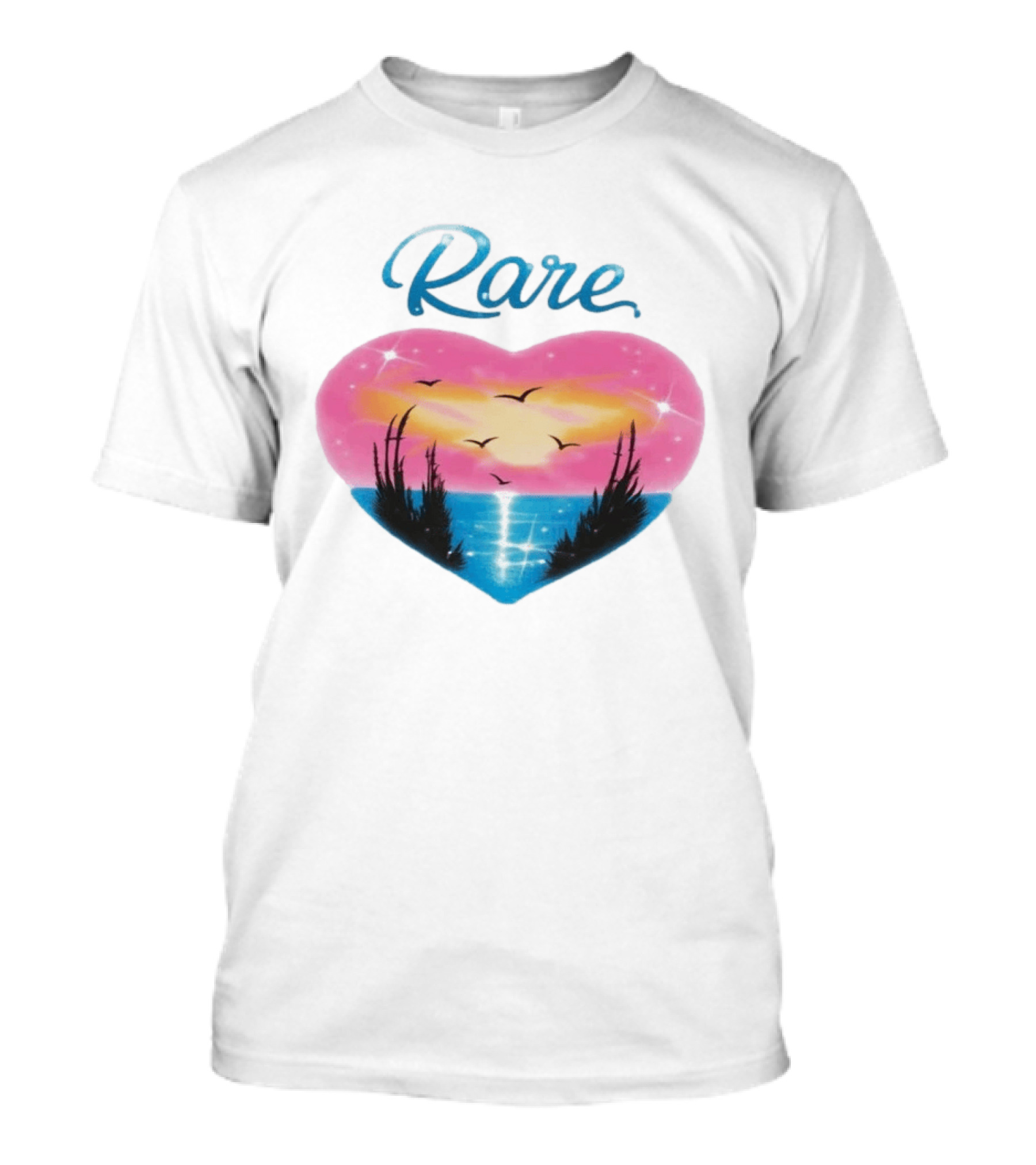 Selena Gomez Rare Heart Sunset Ocean Scene T-Shirt