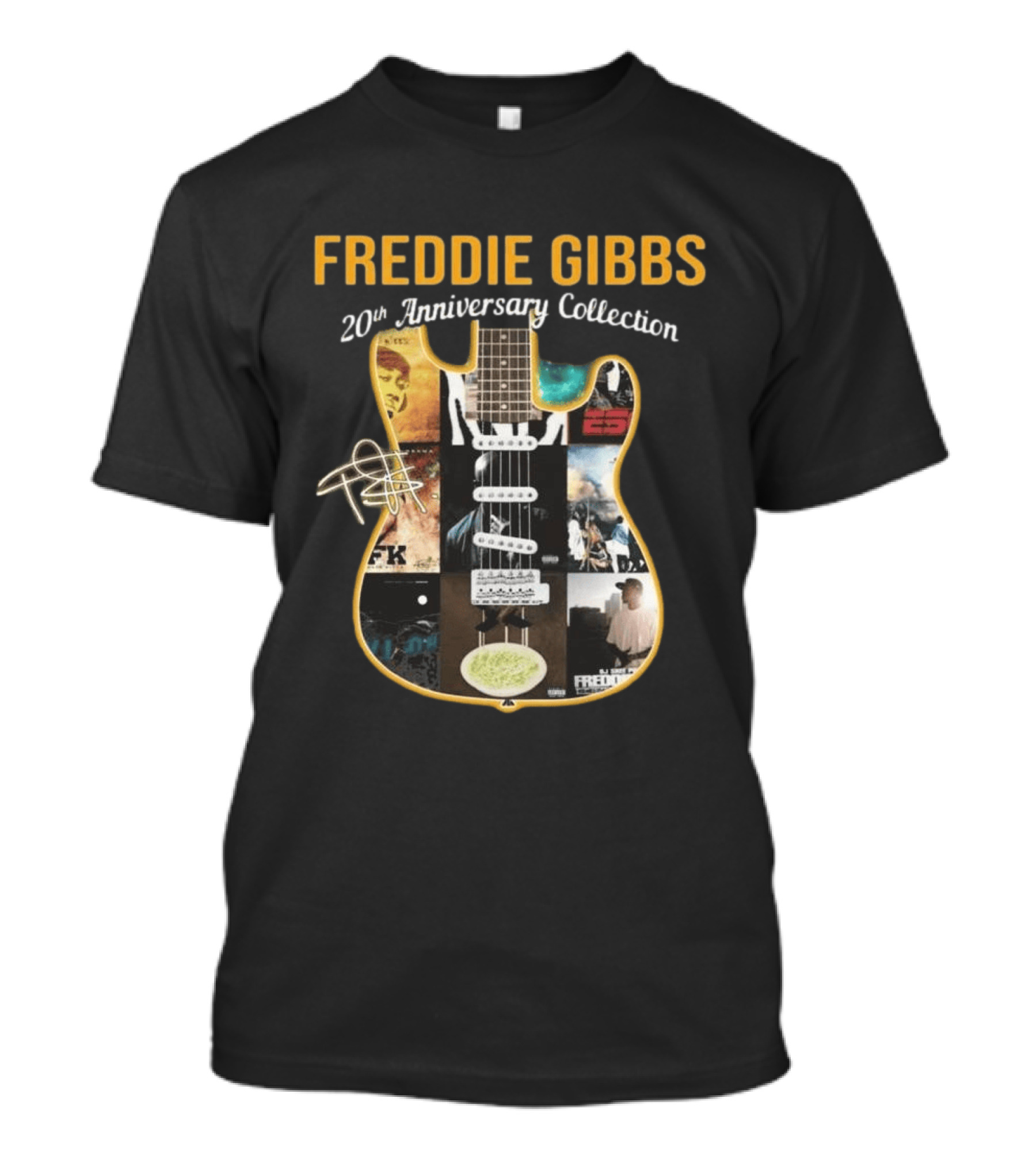 Freddie Gibbs 20th Anniversary Collection Guitar Album T-Shirt