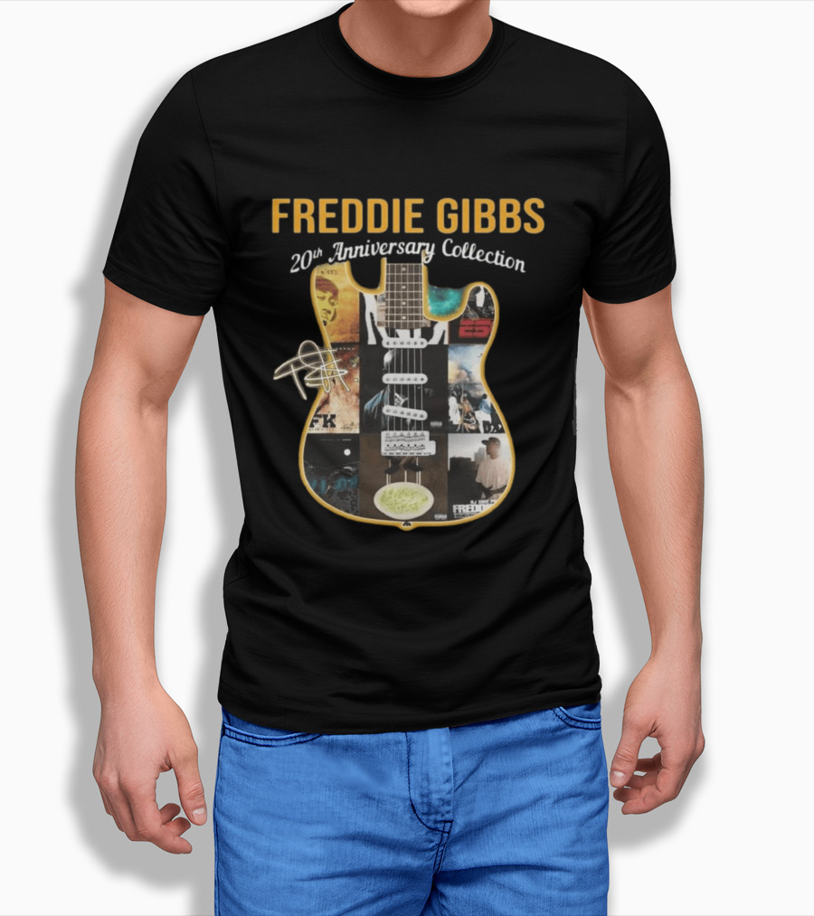 Freddie Gibbs 20th Anniversary Collection Guitar Album T-Shirt