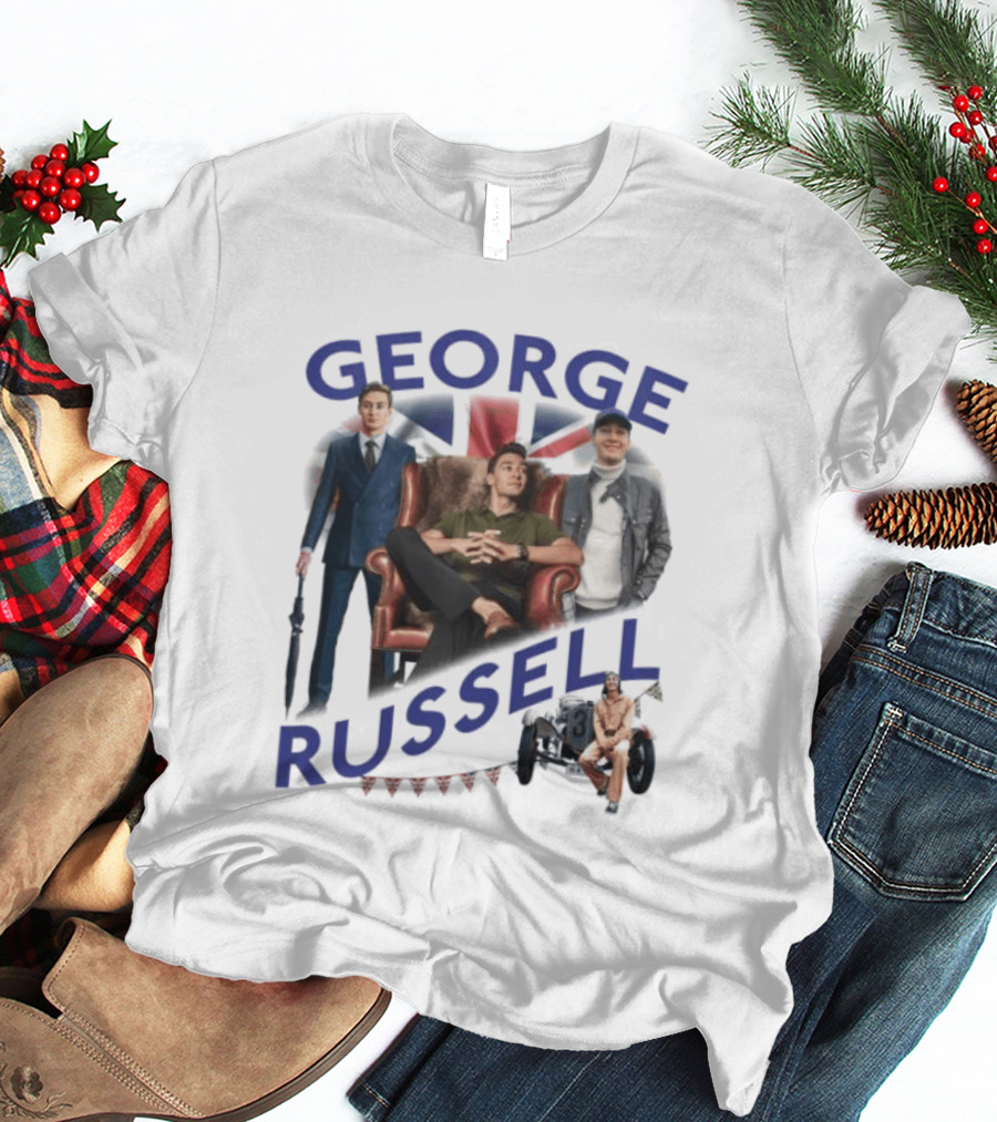 George Russell Formula 1 Driver Fashion And Lifestyle Collage T-Shirt