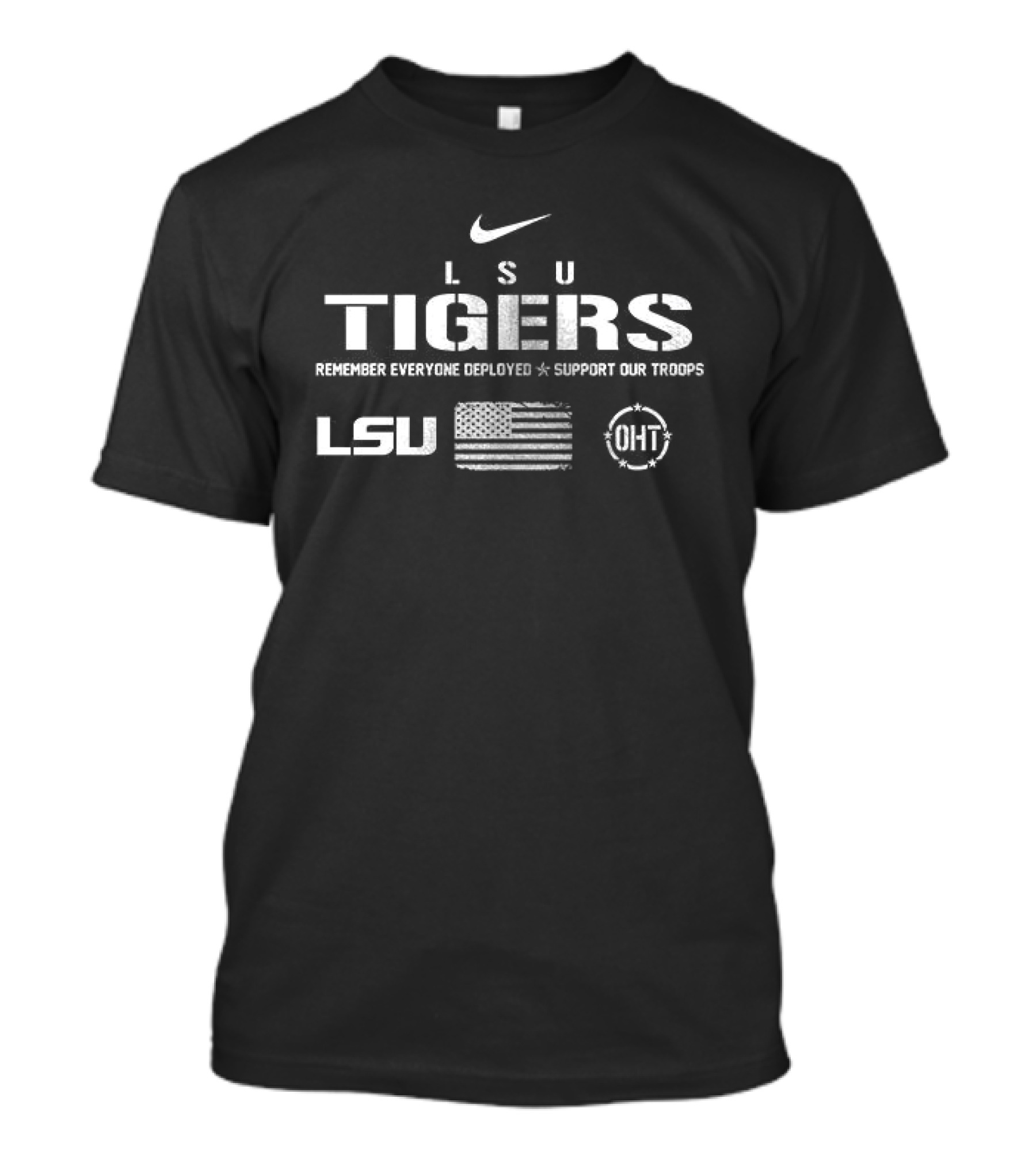 LSU Tigers Remember Everyone Deployed Support Our Troops Nike USA Flag OHT T-Shirt