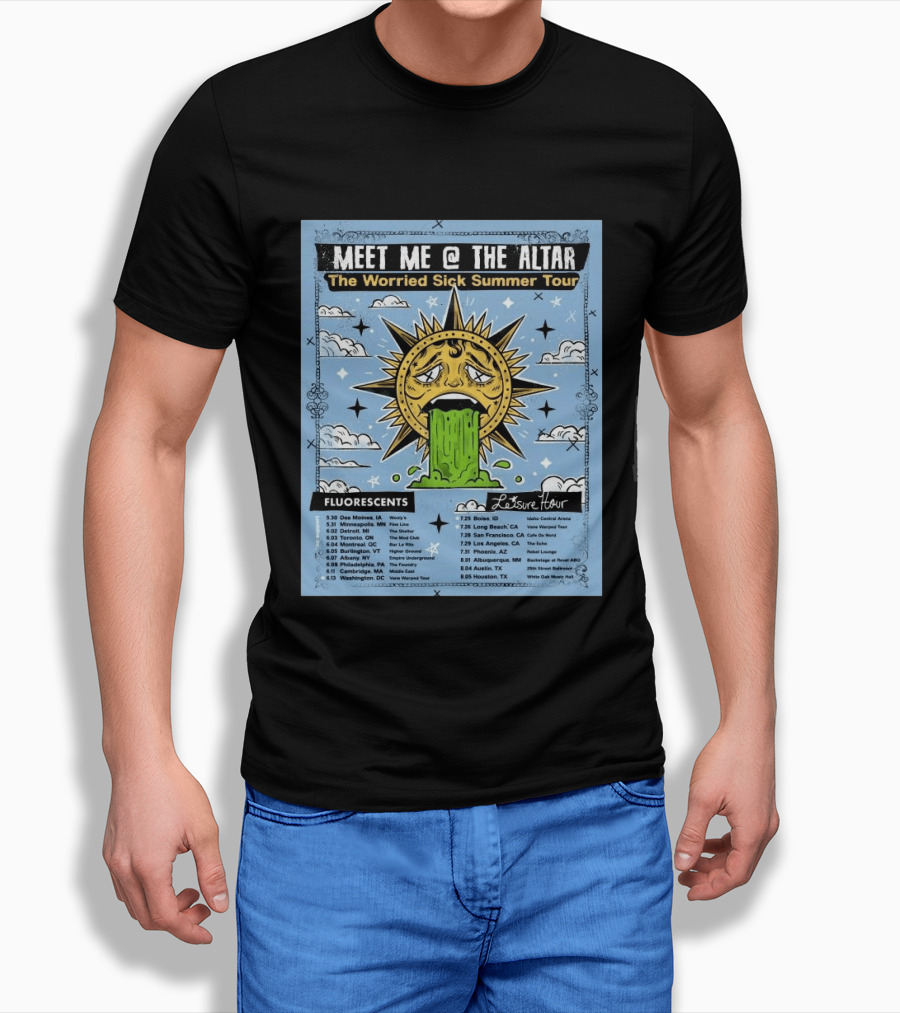 Meet Me @ The Altar The Worried Sick Summer Tour 2026 Dates Fluorescents Leisure Hour T-Shirt