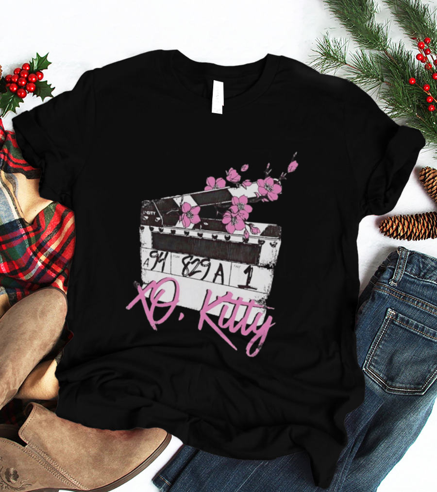 XO Kitty Film Clapperboard With Pink Flowers T-Shirt