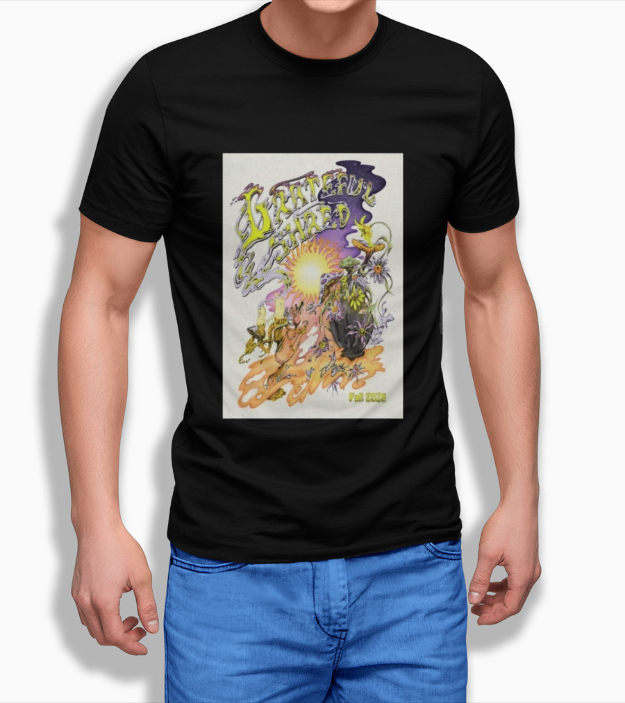 Grateful Shred Fall 2026 Psychedelic Sunflowers And Mushrooms Tour T-Shirt