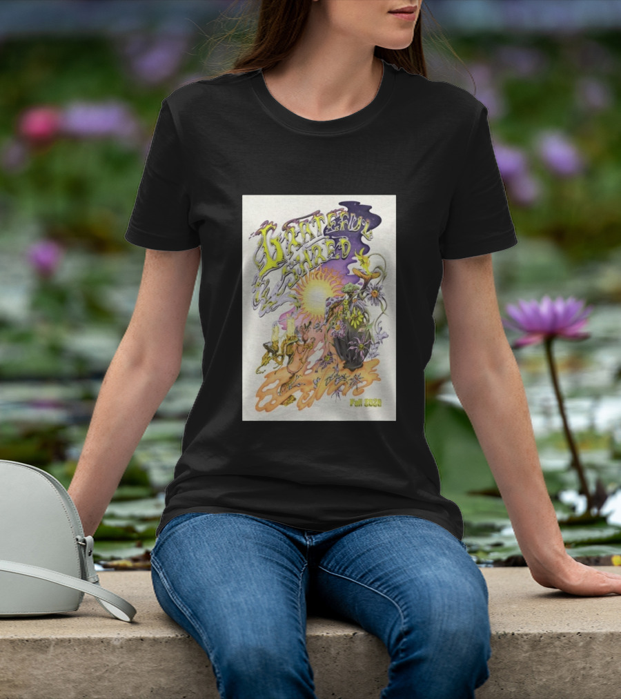 Grateful Shred Fall 2026 Psychedelic Sunflowers And Mushrooms Tour T-Shirt