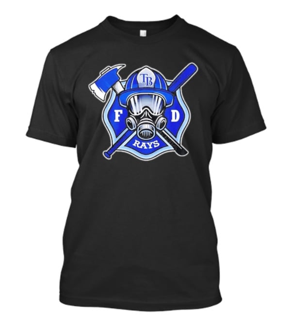 Tampa Bay Rays Firefighter Pride 2026 FD Shield Helmet Axe Bat Gas Mask T-Shirt