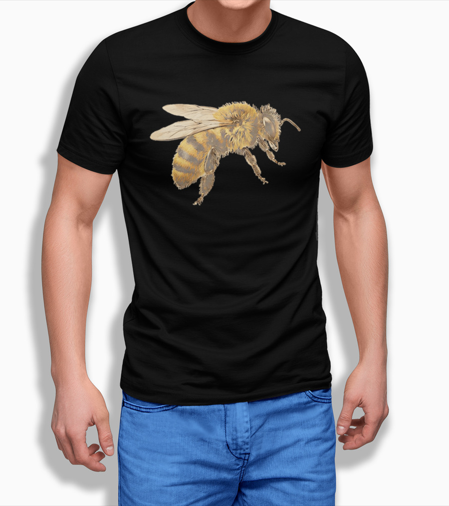 Honey Bee Realistic Illustration Detailed Insect T-Shirt
