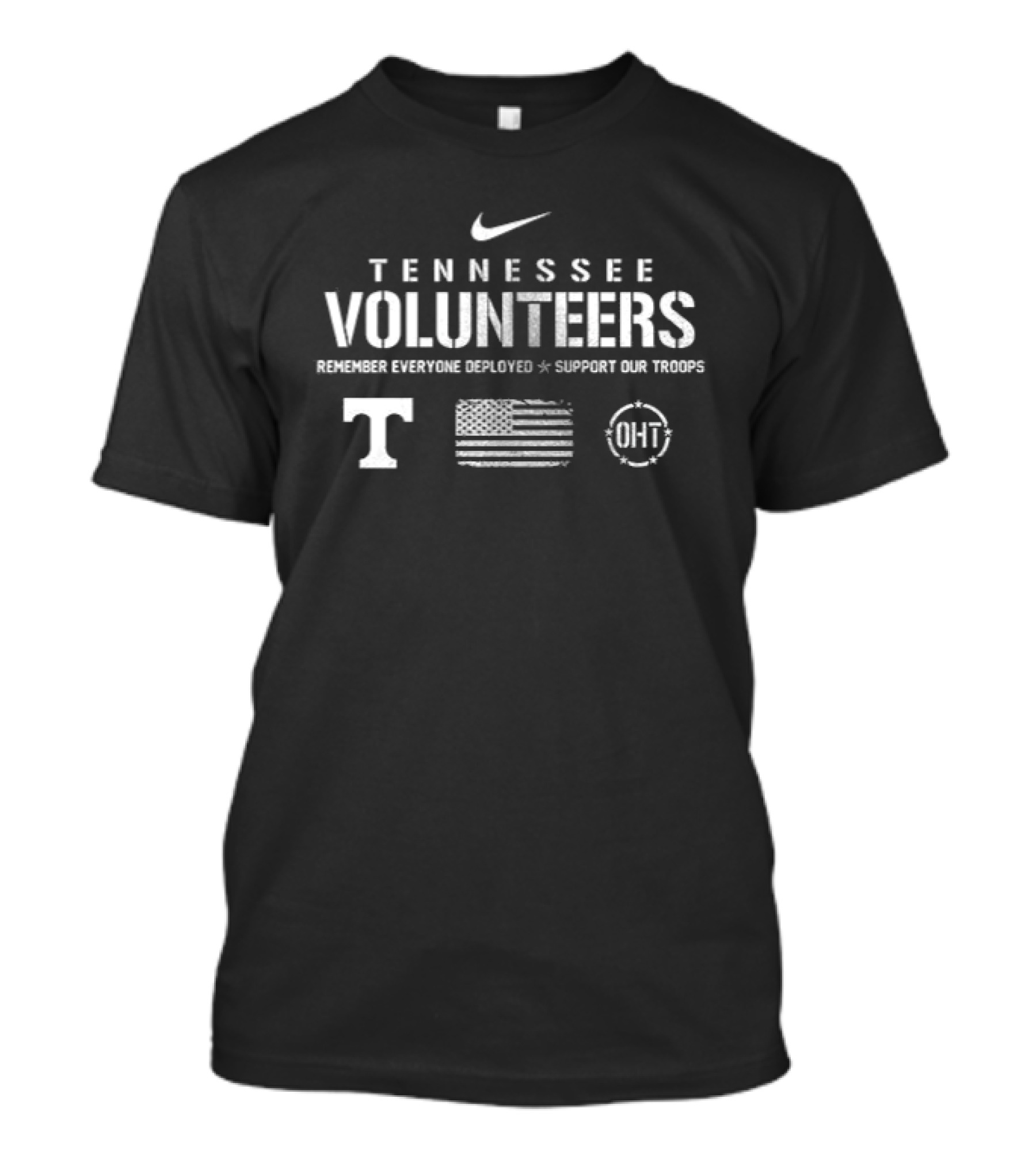 Nike Tennessee Volunteers Remember Everyone Deployed Support Our Troops Tennessee Flag OHT T-Shirt