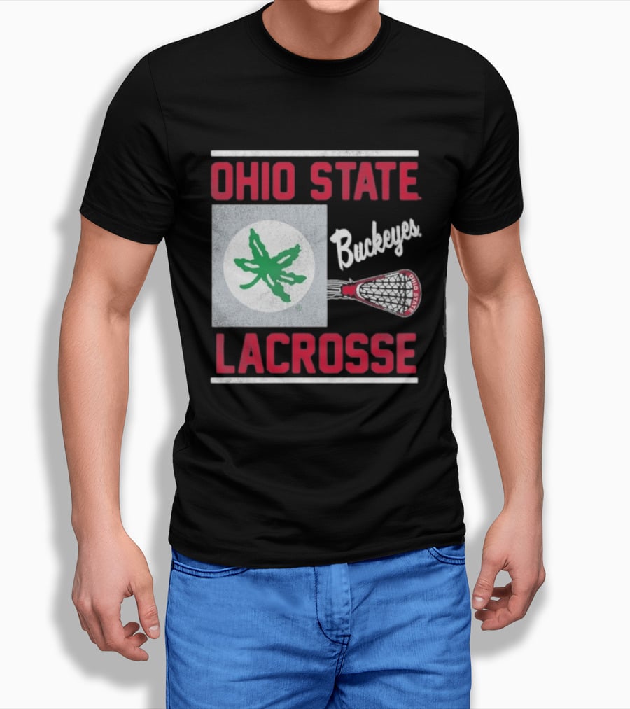 Ohio State Buckeyes Lacrosse Team Stick With Green Leaf T-Shirt