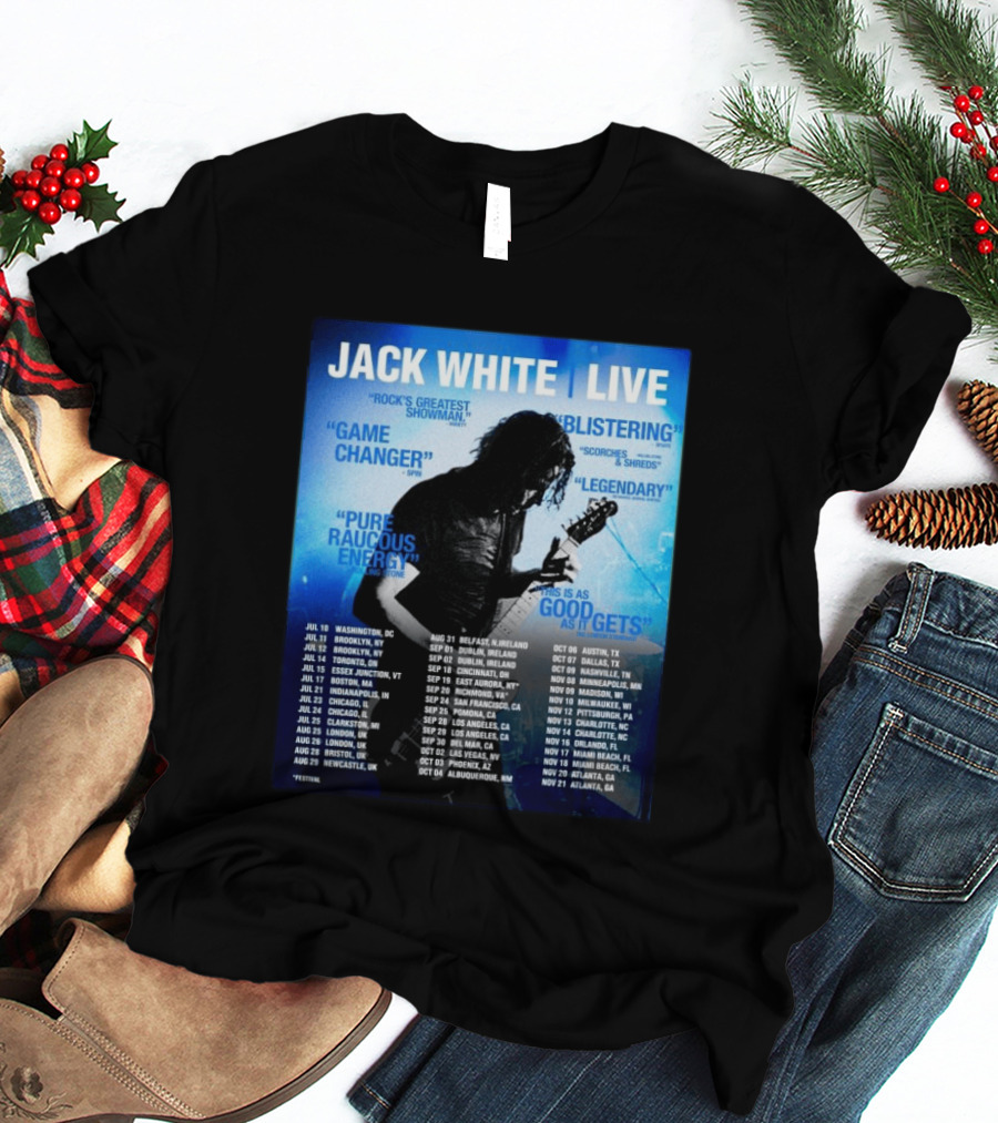 Jack White Live 2026 North America UK Ireland Tour Dates Washington DC Kickoff T-Shirt