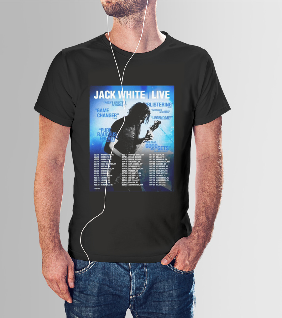 Jack White Live 2026 North America UK Ireland Tour Dates Washington DC Kickoff T-Shirt