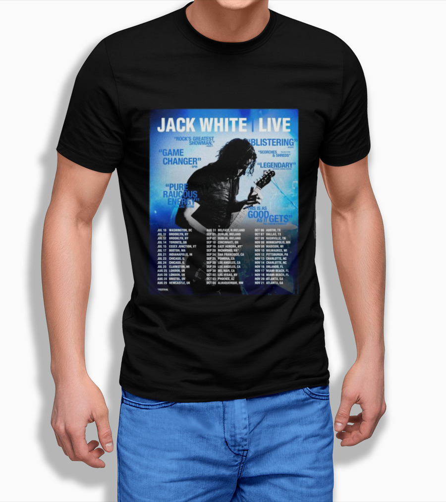 Jack White Live 2026 North America UK Ireland Tour Dates Washington DC Kickoff T-Shirt