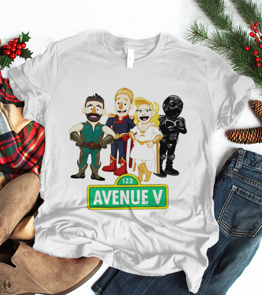123 Avenue V Cartoon Characters Crossover Ensemble T-Shirt