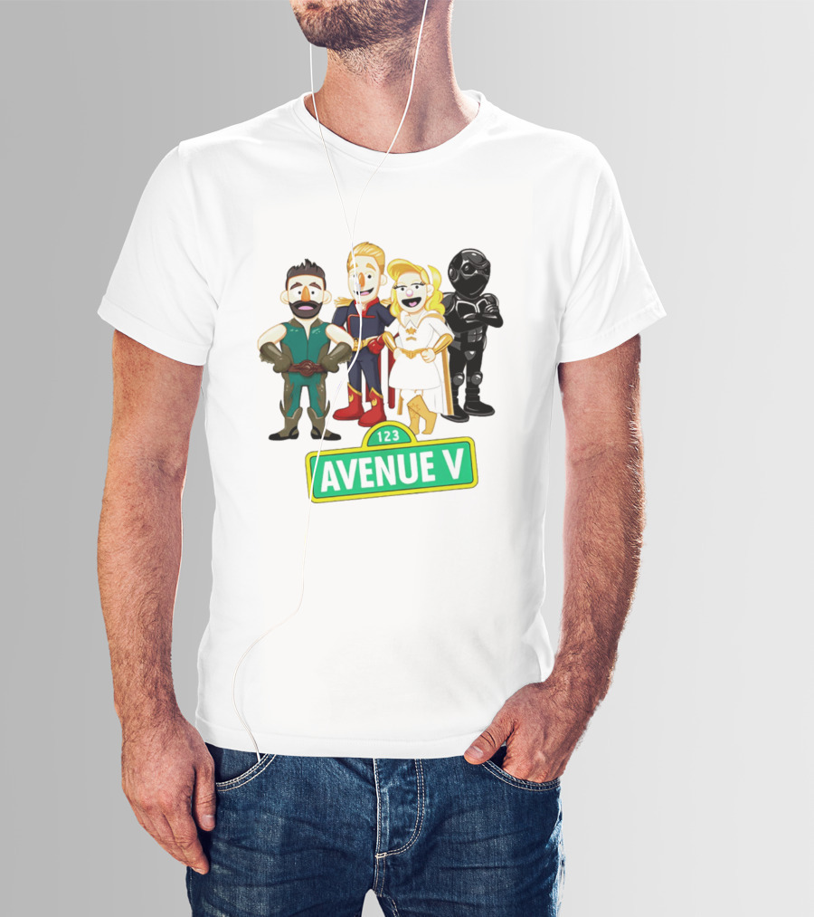 123 Avenue V Cartoon Characters Crossover Ensemble T-Shirt