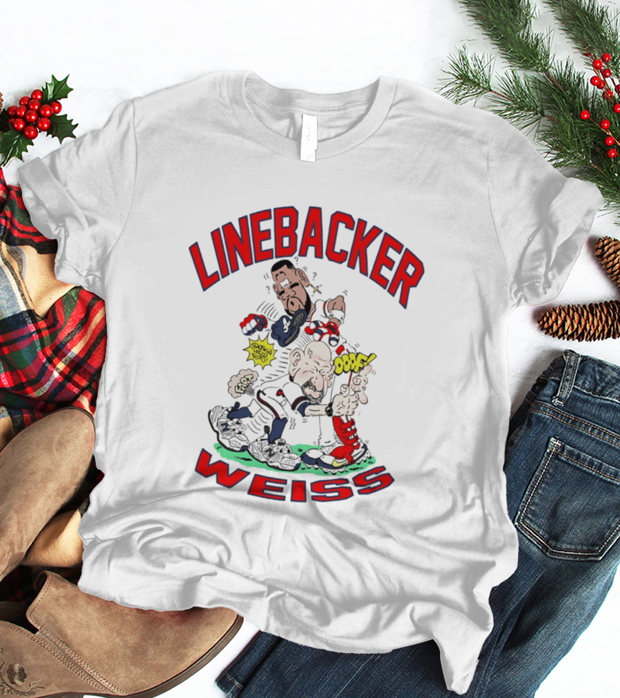 Linebacker Weiss Walt Weiss Caricature Comic Style Action T-Shirt