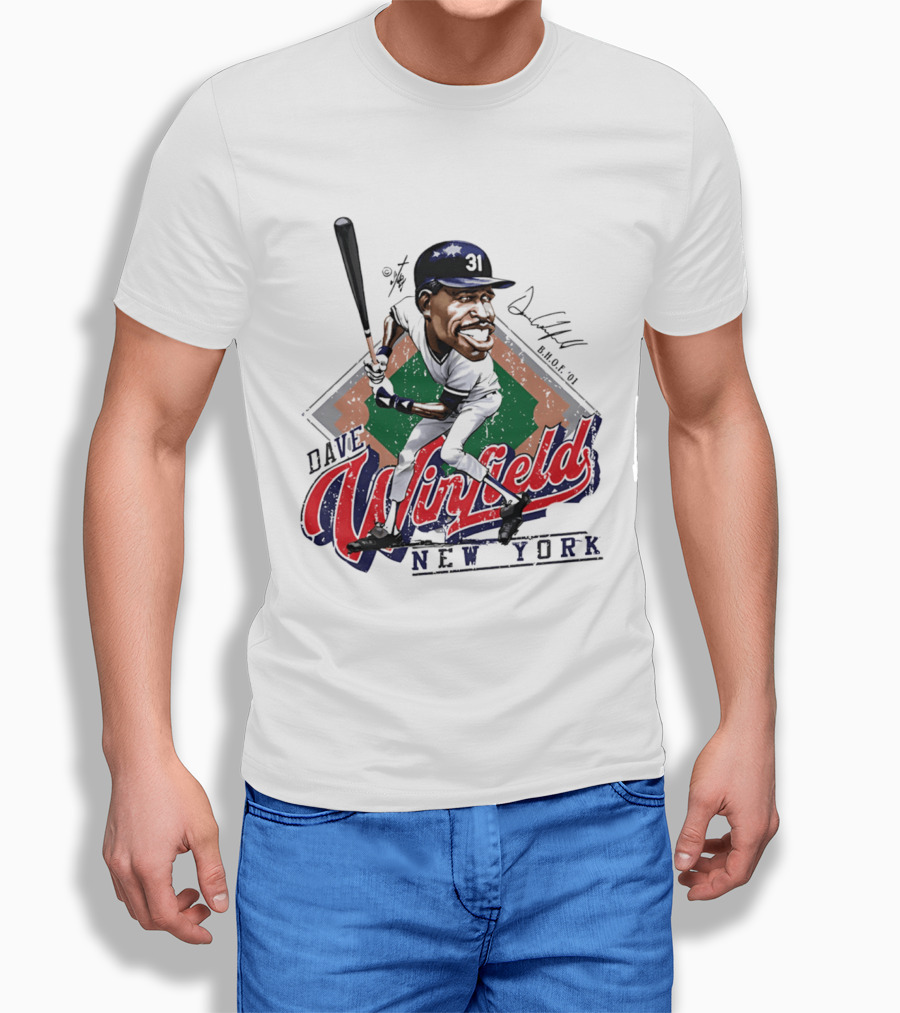 Dave Winfield New York Yankees Bruce Stark Collection Caricature MLB H.O.F. 2001 T-Shirt