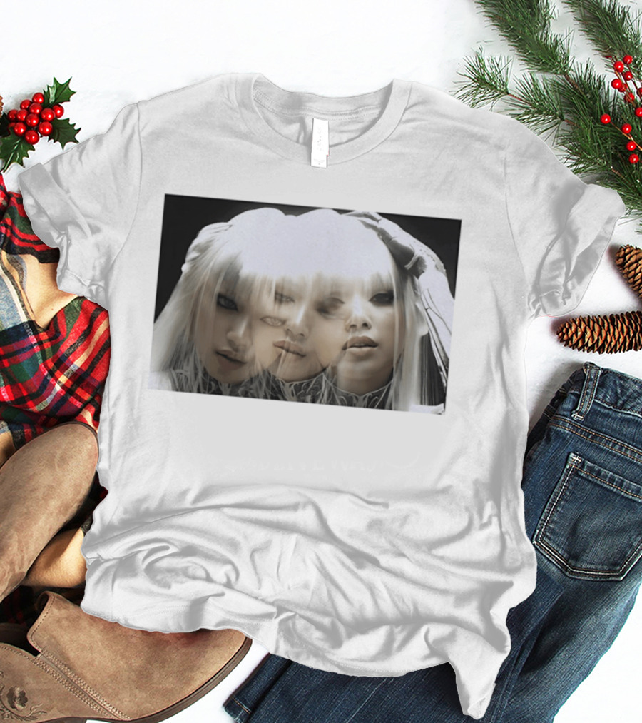 Lisa Bad Angel Gothic Aesthetic Triple Exposure Faces T-Shirt