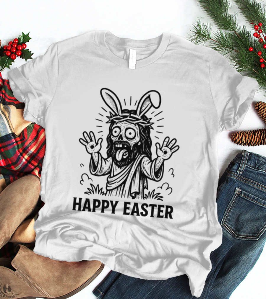 Jesus Happy Easter Bunny Ears Iconic Fun Twist T-Shirt