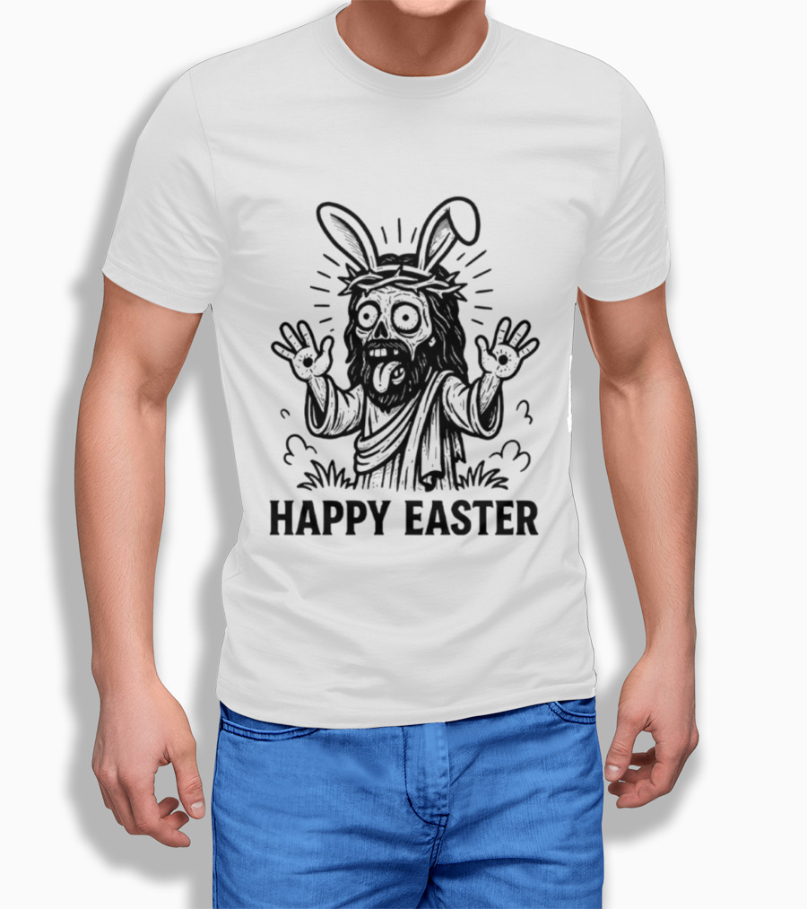 Jesus Happy Easter Bunny Ears Iconic Fun Twist T-Shirt