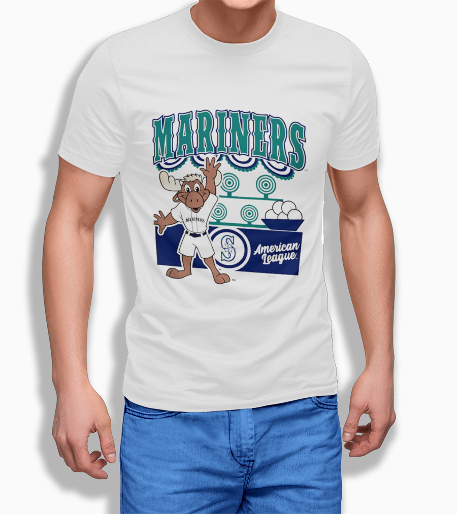 Seattle Mariners Moose Mascot American League 2026 Step Back Up T-Shirt