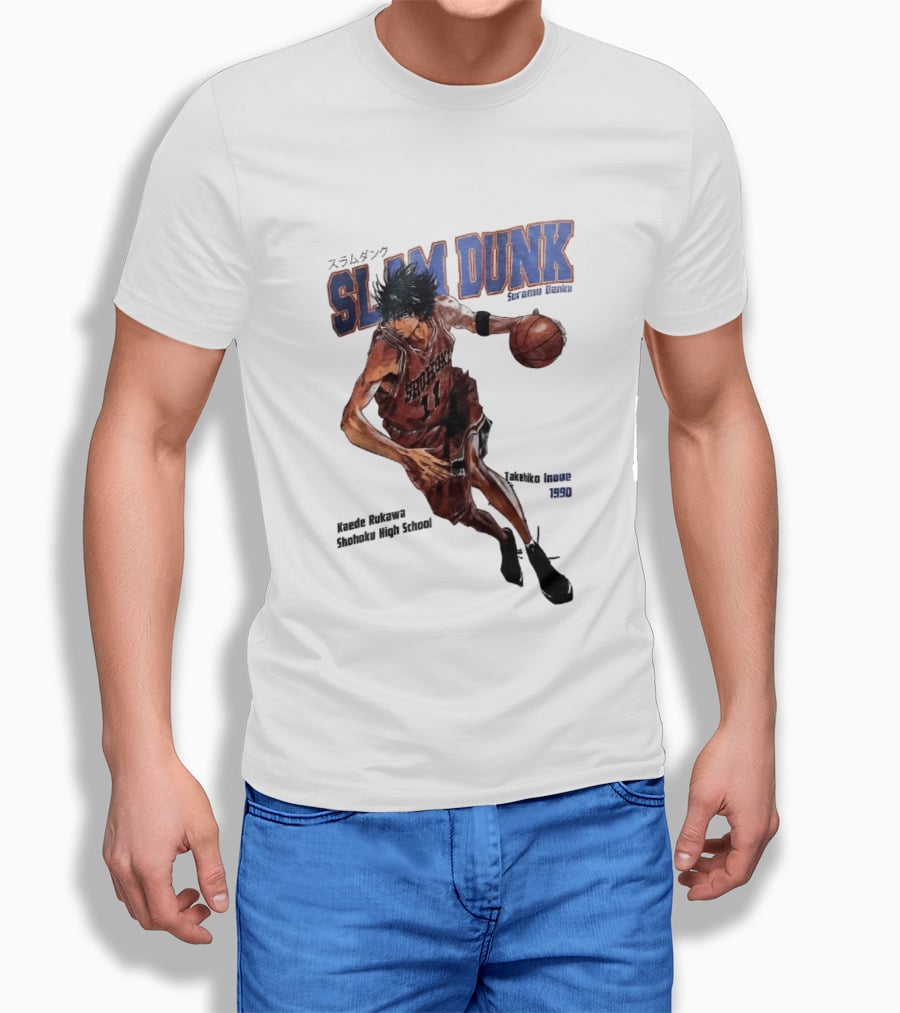 Slam Dunk Kaede Rukawa Shohoku High School Basketball Anime Character Japan T-Shirt
