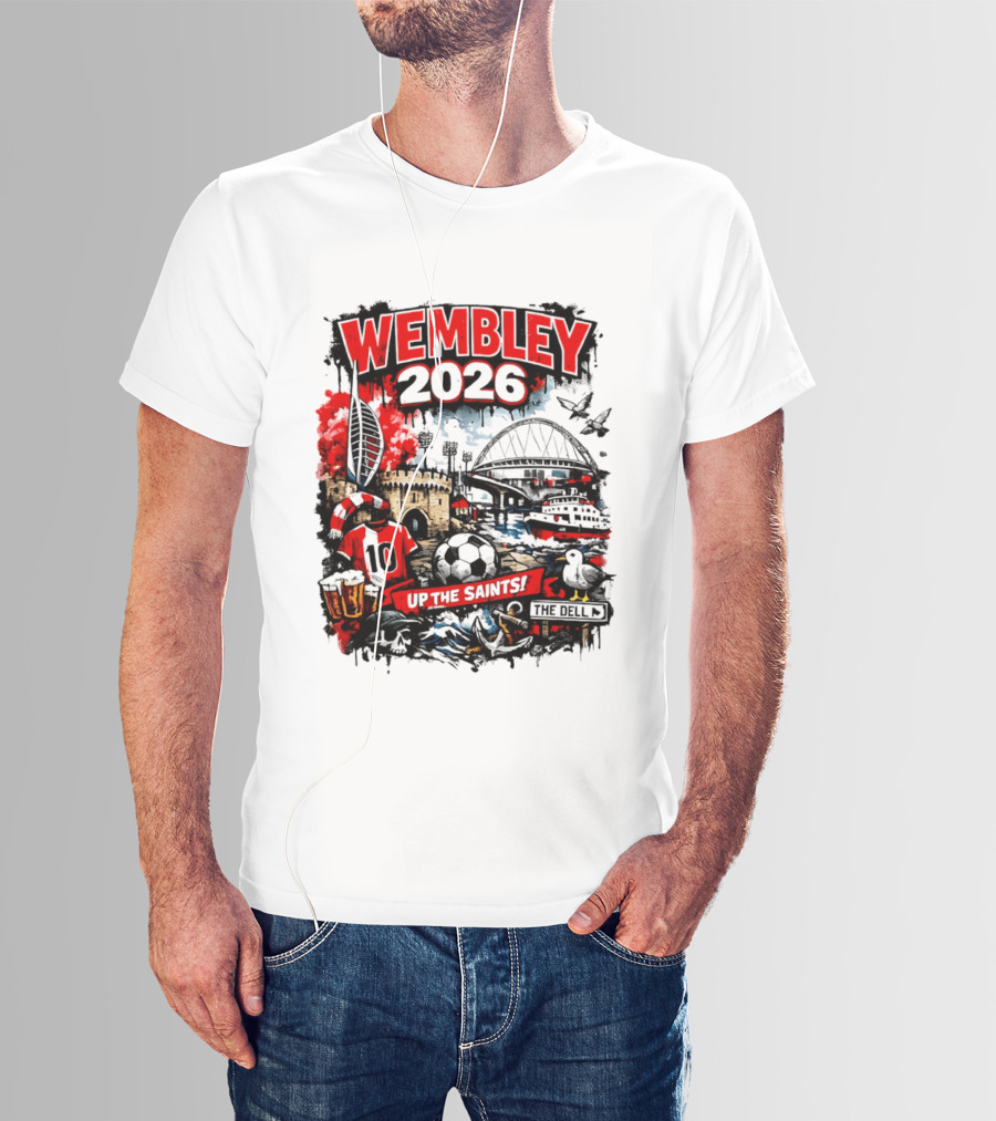 Southampton Football Wembley 2026 Up The Saints Fan Celebration T-Shirt