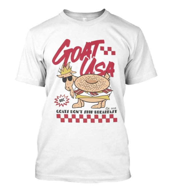 GOAT USA Bagel Goat Goats Don't Skip Breakfast T-Shirt