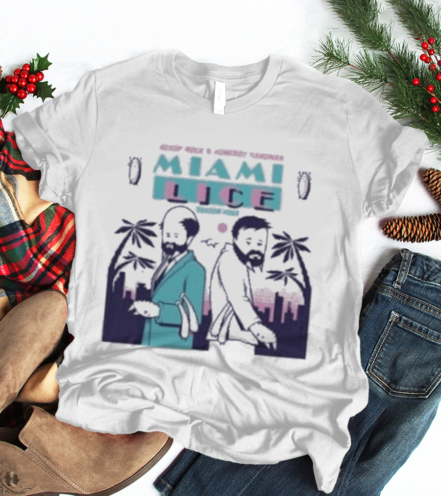 Aesop Rock Homeboy Sandman Miami Lice Retro Palm Trees 80s T-Shirt